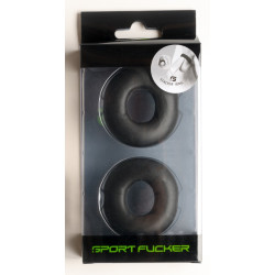 Sport Fucker Lot de 2 Cockrings souples Stacker 20 mm Noirs